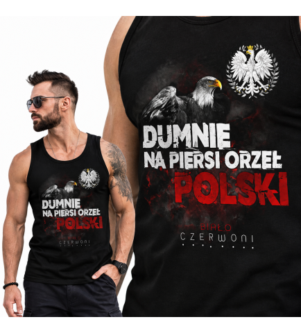tank-top patriotyczny DUMNIE NA PIERSI